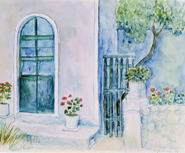 Græsk billede, akvarel, 1990